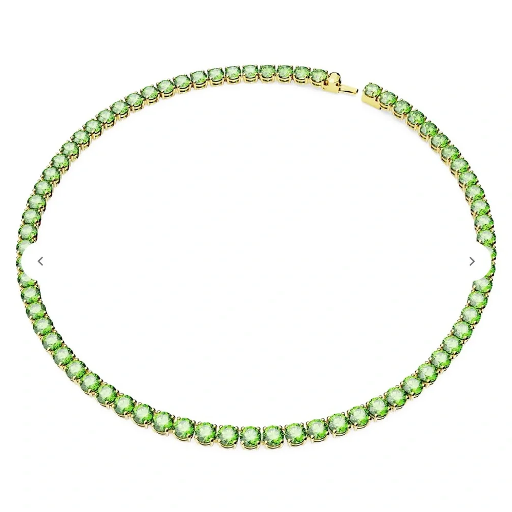Swarovski Green Necklace Elegant Choker Jewelry - Picture 3 of 7